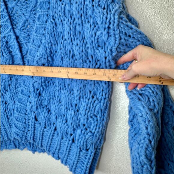 Vici Dusty Blue Chunky Knit Oversized Open Front Cardigan Sweater S - Picture 15 of 15